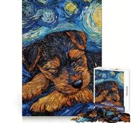 Puzzle da 1000 pezzi con cucciolo di Welsh Terrier e tema Notte Stellata, ideale per ragazzi, per sviluppare abilità logiche, svago e precisione Un bel regalo di Natale (50x75cm)