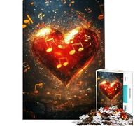 Puzzle da 1000 pezzi con cuore melodico luminoso per adulti taglio di precisione lista dei desideri con Babbo Natale rompicapo giochi per famiglie 50x75cm