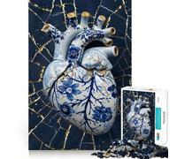 Puzzle da 1000 pezzi con cuore spezzato,arte Kintsugi,taglio preciso,puzzle logico,gioco di svago,divertimento,decorazione natalizia da parete (38x26cm)