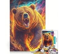 Puzzle da 1000 pezzi con curiosità sugli orsi grizzly, gioco educativo, decorazione perfetta, compleanno e Natale 38x52cm