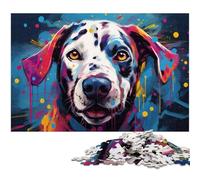 Puzzle da 1000 pezzi con dalmata colorato, puzzle difficili per adulti, rompicapo stimolante per adolescenti, divertente serata di giochi in famiglia, 50x75CM / 19,68x29,52 pollici