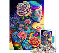 Puzzle da 1000 pezzi con dea dei fiori arcobaleno rompicapo per adulti decorazione da parete compleanno e Natale (dimensioni 38x52cm)