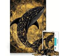 Puzzle da 1000 pezzi con decorazione a vetrata a forma di balena,gioco di concentrazione,tecnica di taglio professionale,hobby affascinante per i momenti di svago (50x75cm)