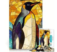 Puzzle da 1000 pezzi con decorazioni a pinguino dorato per adulti e ragazzi, gioco di logica, relax, taglio perfetto, articolo ideale per i desideri di Babbo Natale (50x75cm)