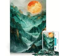 Puzzle da 1000 pezzi con decorazioni verdi e dorate a tema natura ideale per adolescenti stimola la creatività è un gioco facile e rilassante per il tempo libero e per creare