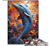 Puzzle da 1000 pezzi con delfini colorati, in cartone, per adolescenti, gioco interattivo per famiglie, regalo di sfida, 1000 pezzi(26x38cm)