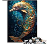Puzzle da 1000 pezzi con delfini colorati, realizzato in cartone, regalo perfetto per genitori, amanti e amici - età minima 1000 pezzi(26x38cm)