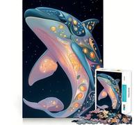 Puzzle da 1000 pezzi con delfino decorato nello spazio ideale per adulti Regalo perfetto per migliorare la memoria e favorire il rilassamento mentale Taglio di alta qualità Una piacevole sorpresa
