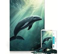 Puzzle da 1000 pezzi con delfino e focena sott'acqua per adulti, rompicapo rilassante, immagine da assemblare, articolo ideale per i desideri di Babbo Natale (38x26cm)