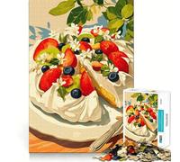 Puzzle da 1000 pezzi con deliziosa pavlova e frutta fresca Gioco a incastro,allenamento della concentrazione,divertimento e relax Regalo di Natale per il tempo libero (50x75cm)