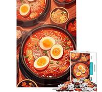 Puzzle da 1000 pezzi con deliziose ciotole di ramen e uova Gioco per tutta la famiglia sfida per l'intelligenza giocattolo avvincente ottimo regalo per chi ama giocare e migliora la memoria (38x52cm)