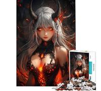 Puzzle da 1000 pezzi con demonessa infuocata per ragazzi ideale per il divertimento in famiglia e l'interazione genitore-figlio compleanno e Natale 50x75cm
