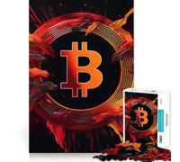 Puzzle da 1000 pezzi con design Bitcoin Splash,gioco di precisione sui bordi,stimolante per la mente,gioco lento,divertente,regalo di compleanno (50x75cm)