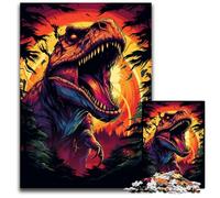 Puzzle da 1000 pezzi con dinosauri colorati e feroci per adulti ideale come regalo di Natale e Capodanno per adolescenti 1000 pezzi (38x26 cm)