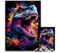 Puzzle da 1000 pezzi con dinosauri colorati e feroci per adulti ideale come regalo di Natale e Capodanno per adolescenti 1000 pezzi (38x26 cm)