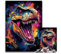 Puzzle da 1000 pezzi con dinosauri colorati e feroci per adulti ideale come regalo di Natale e Capodanno per adolescenti 1000 pezzi (38x26 cm)