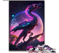 Puzzle da 1000 pezzi con dinosauri da favola al neon Realizzato in cartone, perfetto per il divertimento in famiglia, giochi di società, bomboniere per feste di compleanno 1000 pezzi(26x38cm)