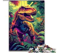 Puzzle da 1000 pezzi con dinosauri della giungla, per adulti, ideale per decorare casa e ufficio, regalo perfetto per il compleanno (dimensioni 50x75cm)