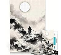 Puzzle da 1000 pezzi con dipinto a inchiostro di samurai per ragazzi, ideale per migliorare la memoria, alleviare la tensione e creare un'opera d'arte raffinata dai bordi netti (50x75cm)