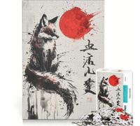 Puzzle da 1000 pezzi con dipinto a inchiostro raffigurante la luna di sangue e la kitsune, gioco educativo, divertente antistress, per rafforzare l'amore tra le coppie 50x75cm