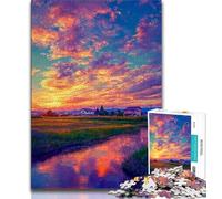 Puzzle da 1000 pezzi con dipinto a olio del tramonto per adulti e adolescenti, giocattolo educativo intellettuale decomprimente, regalo di compleanno, regali, arte murale 50x75cm