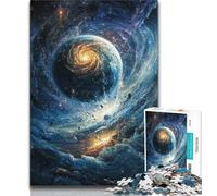 Puzzle da 1000 pezzi con dipinto a olio di astronauti cosmici 1000 pezzi per adulti interessante riduzione dello stress interazione genitore-figlio (50x75cm)