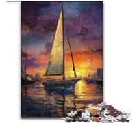 Puzzle da 1000 pezzi con dipinto a olio di barche a vela per adulti, difficile da completare ma divertente e umoristico, regalo di compleanno, regali, arte murale (26x38cm)