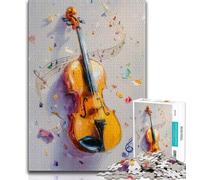 Puzzle da 1000 pezzi con dipinto a olio di violino, regalo per adulti, gioco per famiglie, antistress, sfida difficile, regali di Babbo Natale segreto, 38x26cm