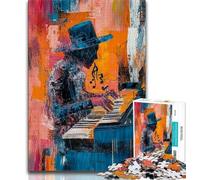 Puzzle da 1000 pezzi con dipinto a olio "Suonare il pianoforte" per adulti, regalo per gioco di famiglia, antistress, sfida difficile, regali di Babbo Natale segreto (38x26cm)