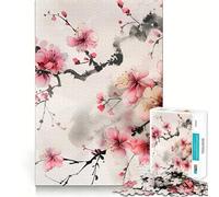 Puzzle da 1000 pezzi con dipinto ad acquerello di fiori di ciliegioGioco di squadra perfetto per stimolare la mente,divertente e rilassante,ideale come regalo di Natale (38x26cm)