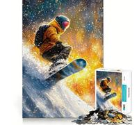 Puzzle da 1000 pezzi con dipinto ad olio a tema snowboard per adolescenti, ideale per rafforzare la memoria e il legame familiare, con bordi precisi e un regalo pensato con cura (38x26cm)