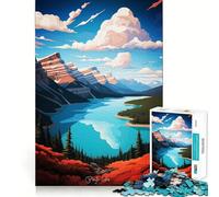 Puzzle da 1000 pezzi con dipinto ad olio del lago Peyto, ideale per ragazzi, un gioco di logica e antistress, con taglio liscio e un regalo memorabile (50x75cm)