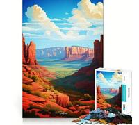 Puzzle da 1000 pezzi con dipinto ad olio del paesaggio di Sedona, ideale per adolescenti Gioco di logica e rilassamento, con bordi sottili, da collezione (50x75cm)