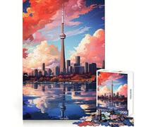 Puzzle da 1000 pezzi con dipinto ad olio della città di Toronto, ideale per ragazzi, per migliorare la memoria e alleviare lo stress Taglio di alta qualità, regalo prezioso 38x26cm
