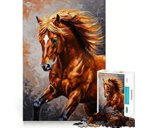 Puzzle da 1000 pezzi con dipinto ad olio di cavallo in corsa per ragazzi, ideale per migliorare la memoria, alleviare la tensione e creare un'opera d'arte raffinata (38x52cm)