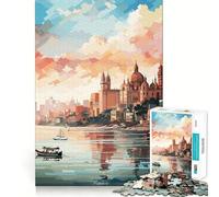 Puzzle da 1000 pezzi con dipinto ad olio di Mumbai per adolescenti, ideale per rafforzare la memoria, per il tempo libero a casa, con bordi puliti e un regalo prezioso (38x52cm)