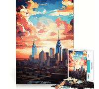 Puzzle da 1000 pezzi con dipinto ad olio di paesaggio di Filadelfia per adolescenti, gioco stimolante per la mente, hobby tranquillo, taglio preciso, regalo stagionale (38x52cm)