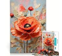 Puzzle da 1000 pezzi con dipinto ad olio di papavero per adolescenti, gioco stimolante per la mente, hobby tranquillo, taglio preciso, regalo stagionale (38x52cm)