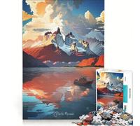 Puzzle da 1000 pezzi con dipinto ad olio di Perito Moreno gioco rompicapo rilassante e stimolante per l'intelletto regalo di compleanno regalo 38x52cm
