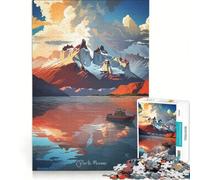 Puzzle da 1000 pezzi con dipinto ad olio di Perito Moreno gioco rompicapo rilassante e stimolante per l'intelletto regalo di compleanno regalo 38x26cm