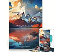 Puzzle da 1000 pezzi con dipinto ad olio di Perito Moreno per adulti, gioco di logica e logica per il tempo libero, bordi lisci, regalo stagionale (38x26cm)