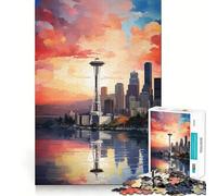 Puzzle da 1000 pezzi con dipinto ad olio di Seattle per adolescenti, gioco di logica, calma mentale, bordo di qualità, regalo di Natale (38x26cm)