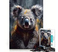 Puzzle da 1000 pezzi con dipinto ad olio di un koala dai colori vivaci,ideale per ragazzi Un'attività divertente che stimola la mente,con tagli di alta precisione e un momento di relax (38x26cm)
