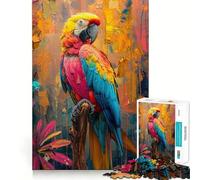 Puzzle da 1000 pezzi con dipinto ad olio di un pappagallo per adulti e ragazzi, gioco di logica, relax, taglio perfetto, articolo dei desideri di Babbo Natale (38x26cm)