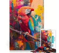 Puzzle da 1000 pezzi con dipinto ad olio di un pappagallo per adulti, gioco di logica stimolante, divertimento rilassante, bordi nitidi, regalo memorabile (38x52cm)