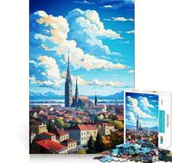 Puzzle da 1000 pezzi con dipinto ad olio di Zagabria,gioco di logica e allenamento mentale,incastro perfetto,senza spazi vuoti,sfida interattiva per la mente a casa (50x75cm)