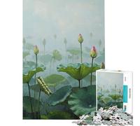 Puzzle da 1000 pezzi con dipinto ad olio "Laghetto di loto" Un gioco avvincente per coltivare la pazienza perfetto come decorazione e regalo di compleanno (dimensioni 38x52cm)