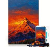 Puzzle da 1000 pezzi con dipinto ad olio raffigurante una vetta al tramonto, ideale per adulti Gioco di logica e abilità, antistress, con taglio preciso ed elegante (38x52cm)