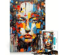 Puzzle da 1000 pezzi con dipinto astratto di donna per adolescenti,gioco di memoria e concentrazione,taglio di qualità professionale,attività rilassante di gruppo al chiuso (38x52cm)