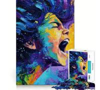 Puzzle da 1000 pezzi con dipinto astratto di donna urlante per adolescenti, gioco di logica e abilità, rilassante, taglio preciso, regalo di Natale (50x75cm)